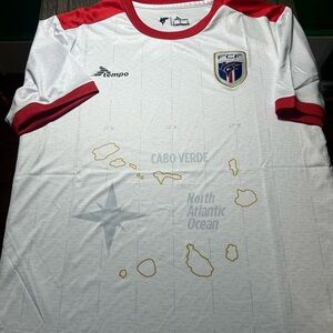 Tempo brand AFRICA CAPE VERDE Nat’l team Men's JERSEY. Sz M,L,XL,2X New w tags